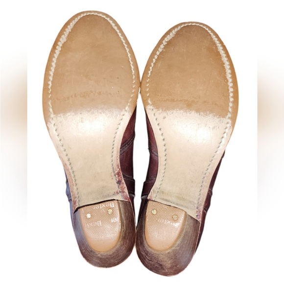 Dexter Vintage Burgundy Leather Women's Size 7.5 M Campus Boot Stacked Heel - Picture 7 of 10